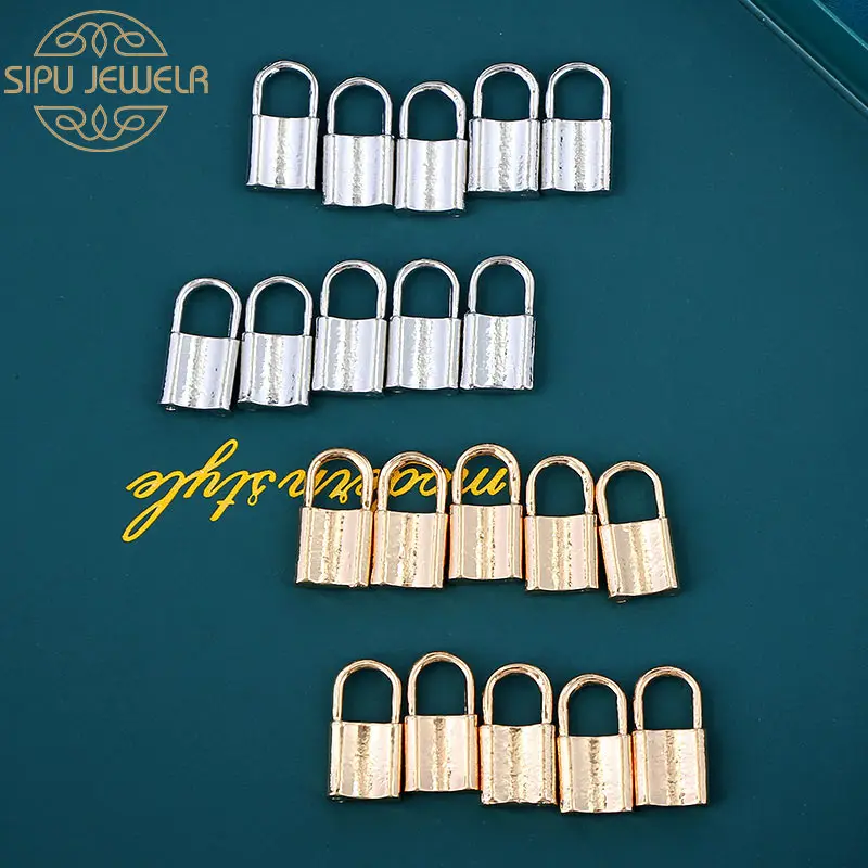 

10Pcs/lot Trendy PadLock Pendant Charms Silver Golden Lock Punk Charms for DIY Hiphop Rock Jewelry Handmade Necklace Bracelet