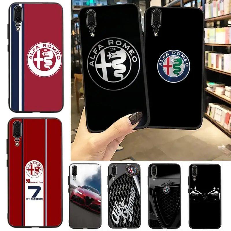 

Hot Car Alfa Romeo Logo Phone Case For Huawei P20 P30 P40 lite Pro P Smart 2019 Mate 10 20 Lite Pro Nova 5t