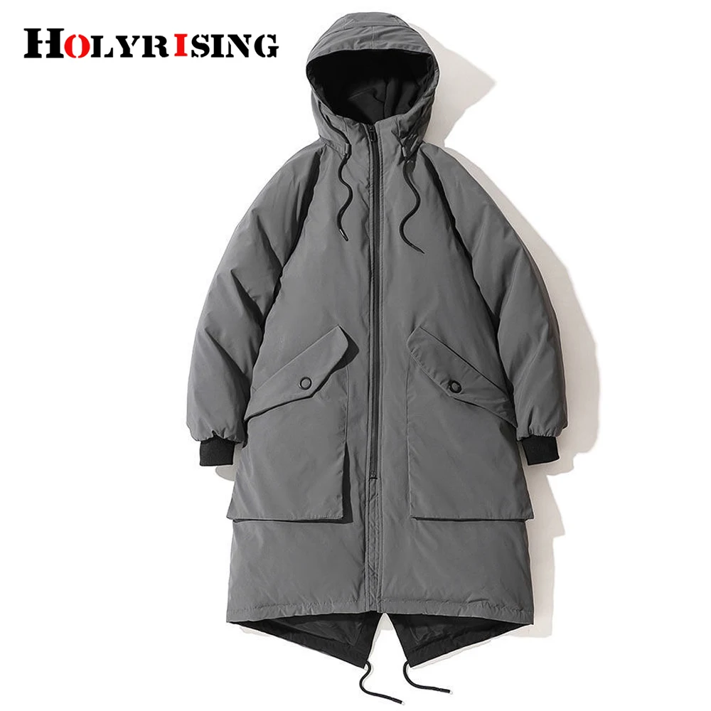 

down jackets men doudoune homme leisure business hooded overcoat pockets thickening windproof male long warm coat size 3xl 19891