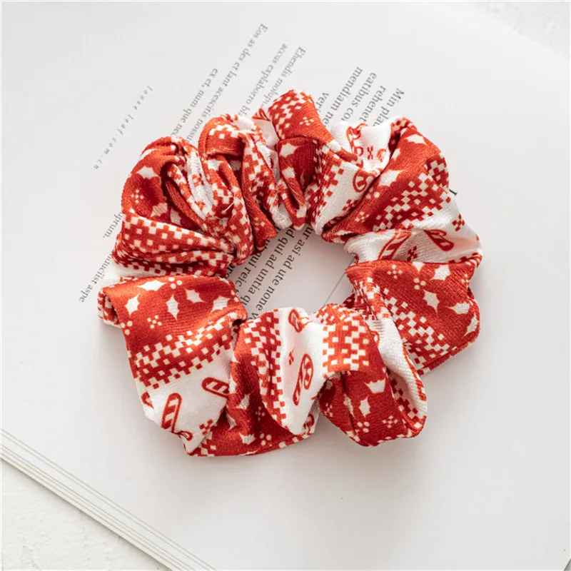 

Christmas Hair Scrunchies Women Hair Rope Soft Warm Velvet Hair Ring Xmas Ponytail Elastic Hair Bands Flannel Hair Accessories