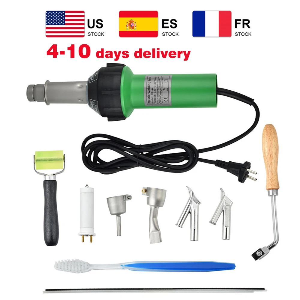 

EU US Stock 220V/110V 1600W Plastic Welding Gun Hot Air torch heat gun Welder for Truck curtain,PVC vinyl floor,PP,PE Water Tank