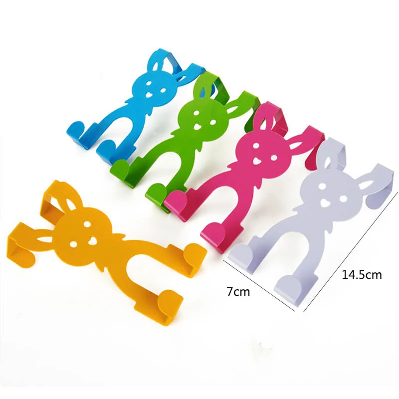 

1PC Stainless Steel Door Hanger Multifunction Hat Coat Holder Clothes Bag Organizer Door Hook Cartoon Rabbit Shape Traceless