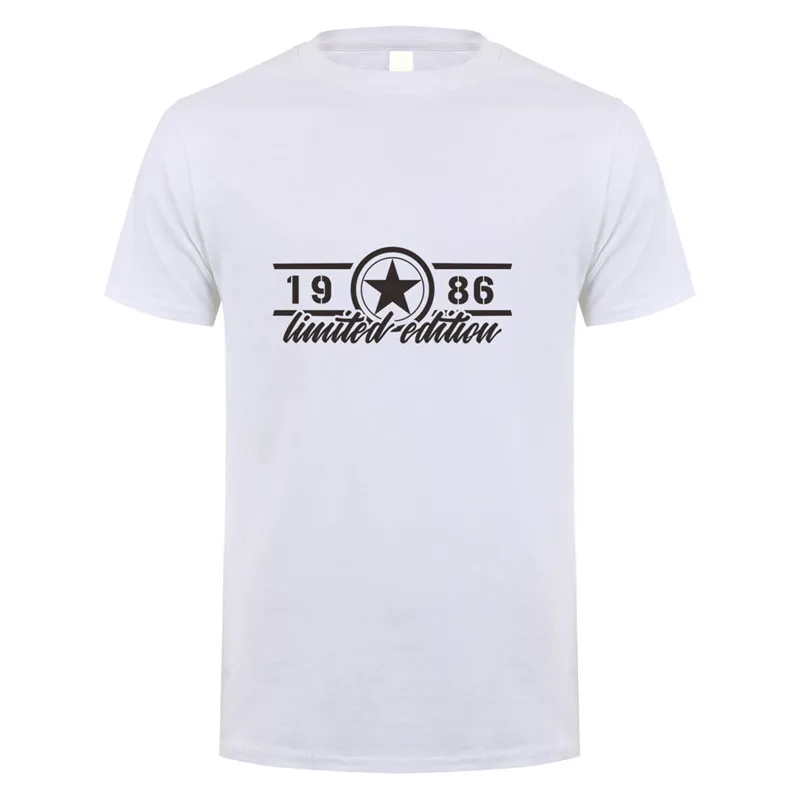 

Omnitee 1986 Birthday Gift T Shirt Men Cotton Short Sleeve Cool Limited Edition 1986 T-shirt Tops Tee Man Clothing OZ-275