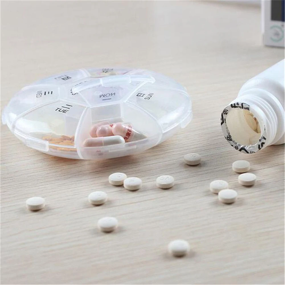 7 Grids Portable Weekly Pill Box Storage Case Container Mini Medicine Organizer Tablet Dispenser Splitters | Красота и здоровье