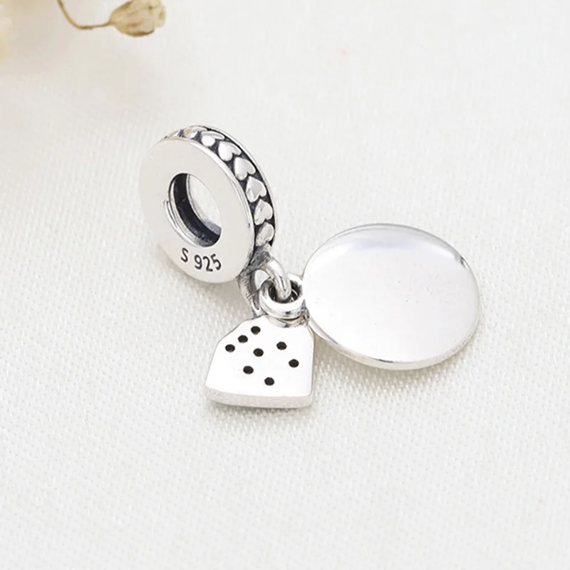 

100% 925 Sterling Silver Charm Creative Round With Crystal Pendant Fit Pandora Women Bracelet & Necklace Diy Jewelry