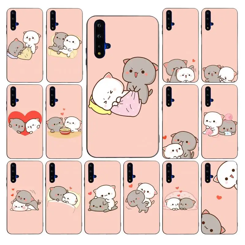 

YNDFCNB Peach Mochi Cat Cartoon Phone Case for Huawei Mate 20 10 9 40 30 lite pro X Nova 2 3i 7se
