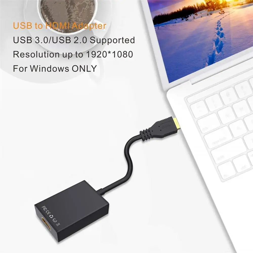 Кабель-переходник с USB 3 0 на HDMI-совместимый женским аудио-и видеоадаптером для