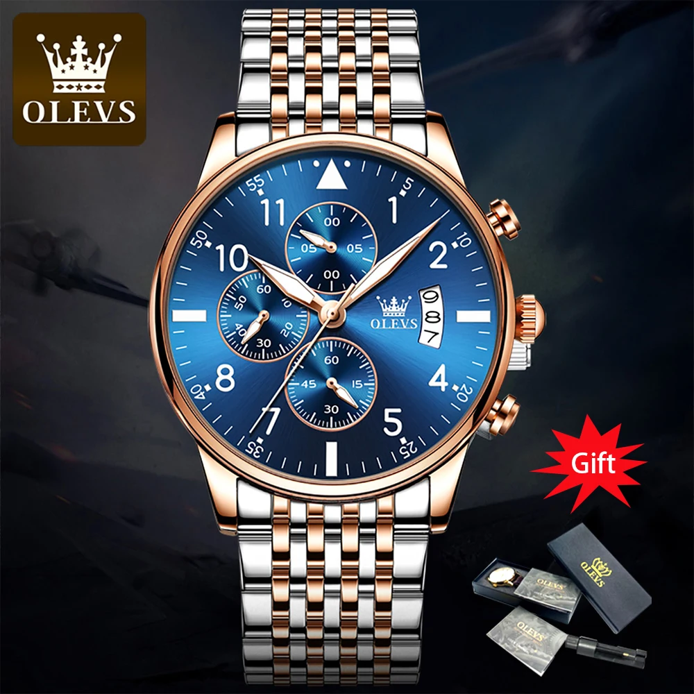 

2021 New Top Men's Fashion Watch Brand Luxury Stainless Steel Sports Men's Watch Chronograph Cuarzo Watch Relogio Masculino 2869