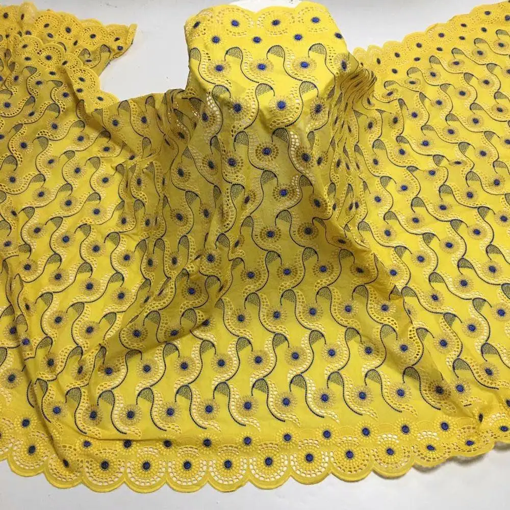 100% cotton swiss lace fabric high quality embroidery nigerian african with stones for women dress 5yards | Дом и сад