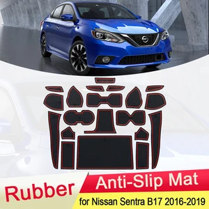 Автомобильные аксессуары, коврик для телефона, дверной паз, чашка для Nissan Sentra Facelift Pulsar Sylphy Rubber 2016 2018 2019 B17