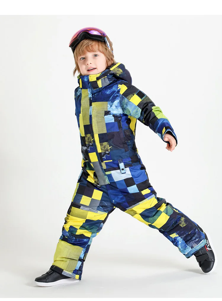 Лыжный костюм для мальчиков; детский цельный костюм для девочек; ветрозащитная водонепроницаемая Спортивная одежда для катания на сноуборде и лыжах; очень теплая зимняя куртка