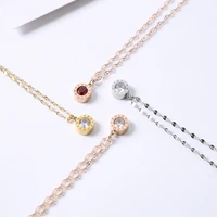 2022 valentines day new womens necklace fashion simple diamond rose gold pendant for girlfriend jewelry memorial day gift