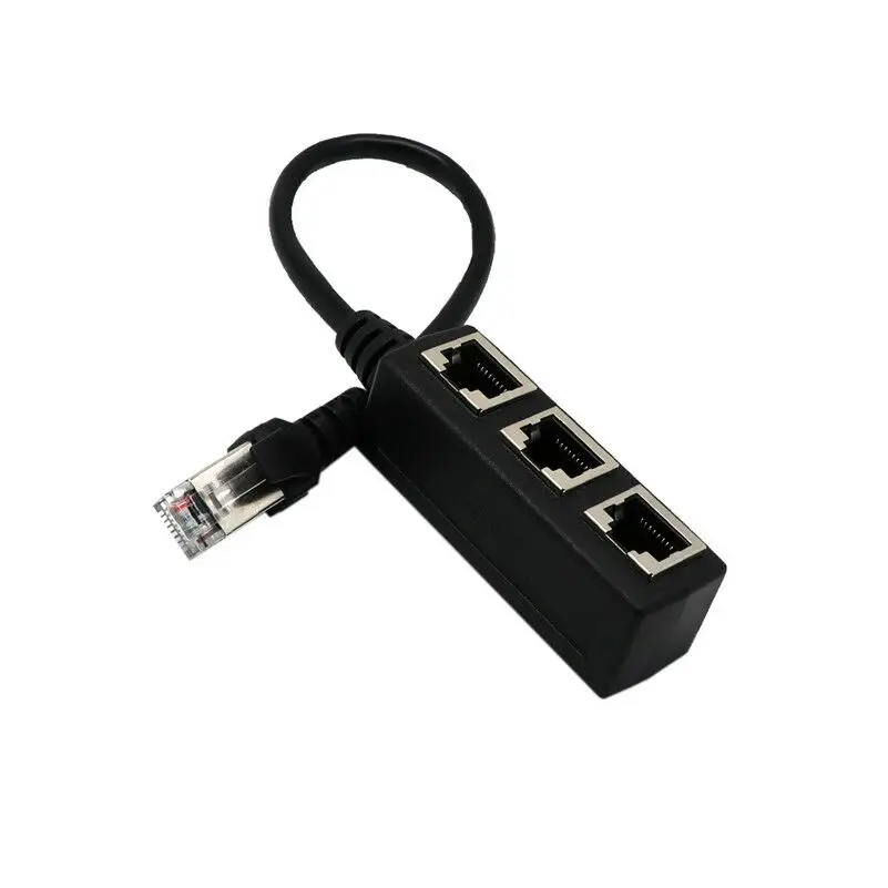 

1 Male To 3 Female RJ45 LAN Ethernet Cable Splitter Network Cord Socket Connector Adapter For Laptop PC