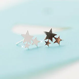

REETI 925 sterling silver Three stars Stud Earrings for Women Elegant Wedding Jewelry pendientes mujer moda 2019 Brincos