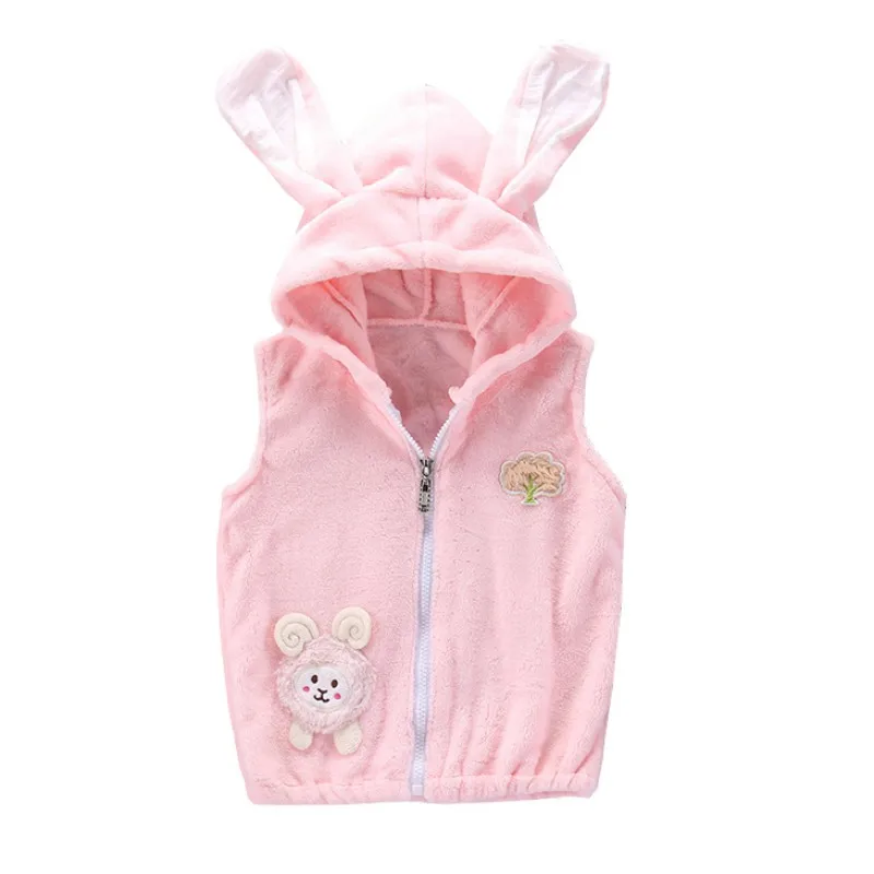 Детские Пальто осенние модные повседневные с рисунком кролика украшение для