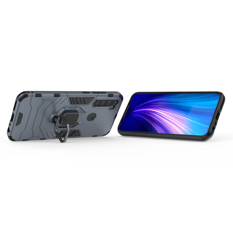 Чехол для Xiaomi Redmi Note 8 T защитный силиконовый чехол-бампер с кольцом на палец чехол