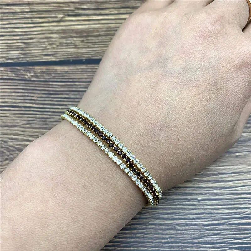 1 шт. Стразы Браслеты Изящные Многослойные браслеты эластичные для женщин -