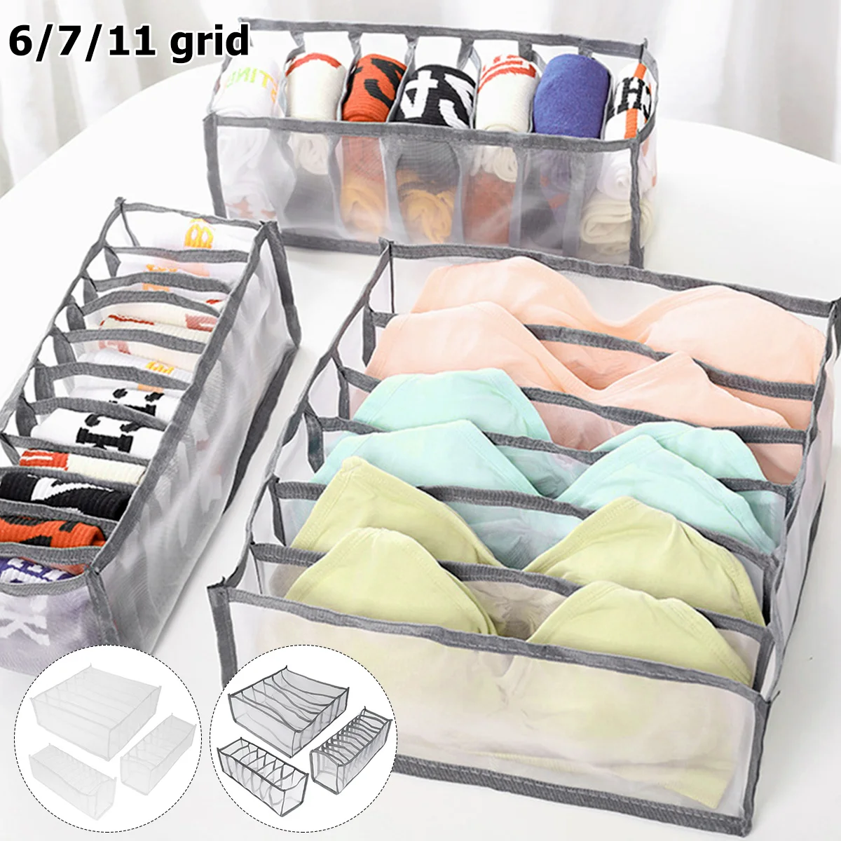 3 шт. коробки для хранения раздельных носков шорт бюстгальтеров | Дом и сад