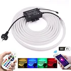 Неоновая RGB лента с Wi-Fi управлением, 220 В переменного тока, водонепроницаемое наружное украшение, светодиодсветодиодный неоновая лампа 5050 RGB светодиодный ная лента
