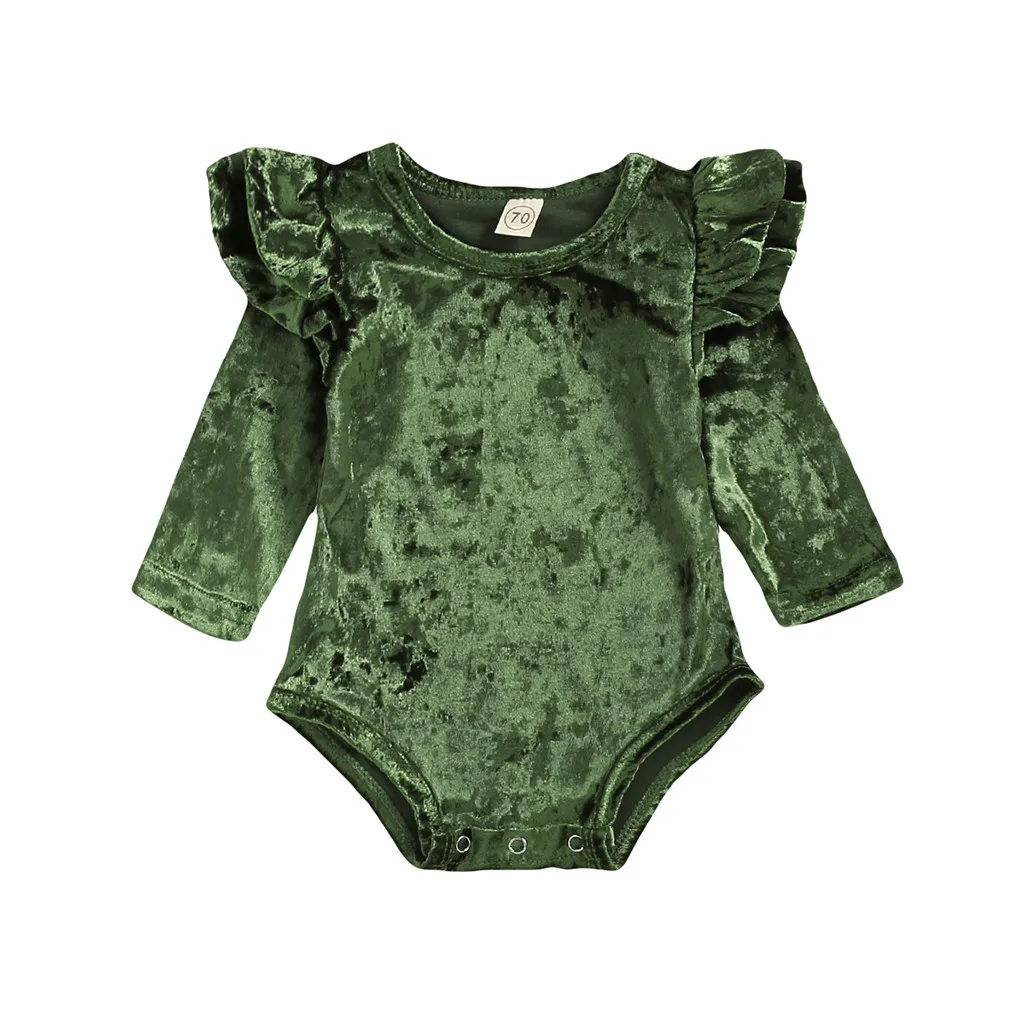 Боди с длинными рукавами и рюшами для новорожденных мальчиков девочек