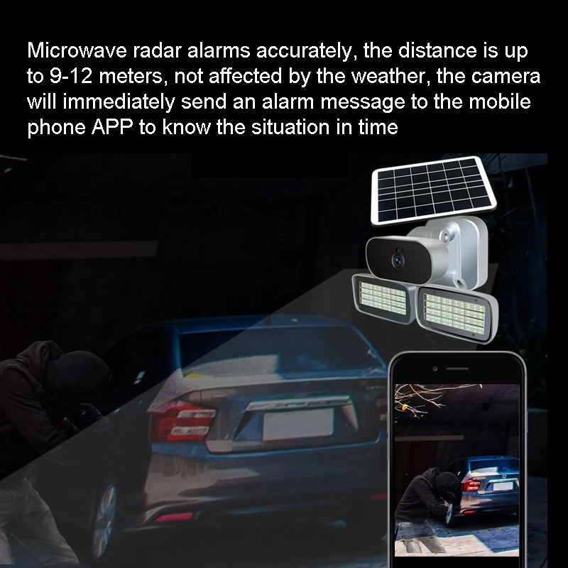 

Outdoor Security Camera with Solar Panel 1080P Waterproof Wireless Cam WiFi Camera Night Vision PIR Motion Detection