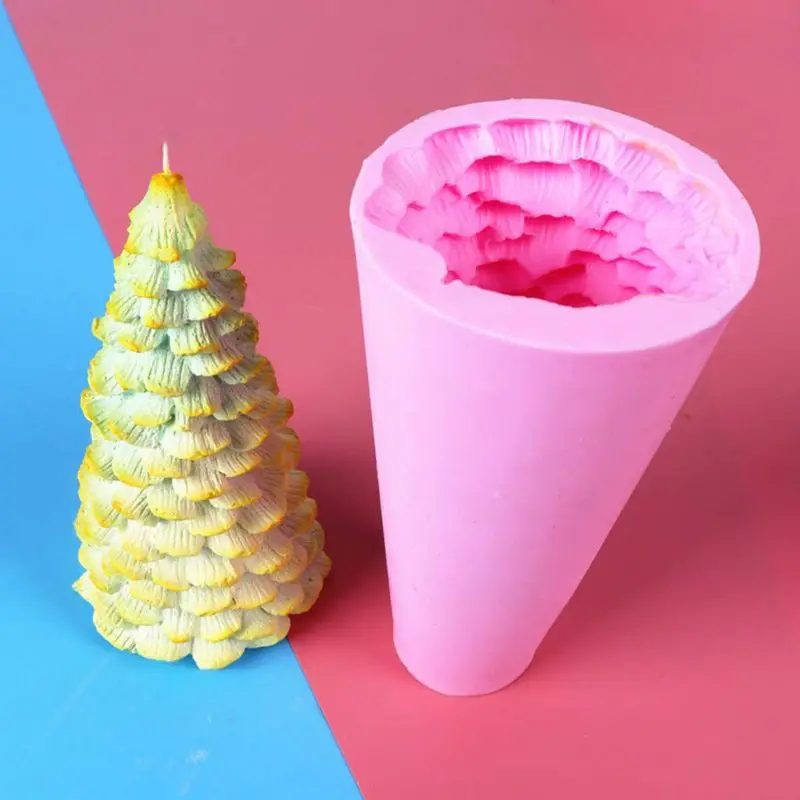 3D Рождественская елка свеча плесень Силиконовое Мыло Плесень глина делая сделай