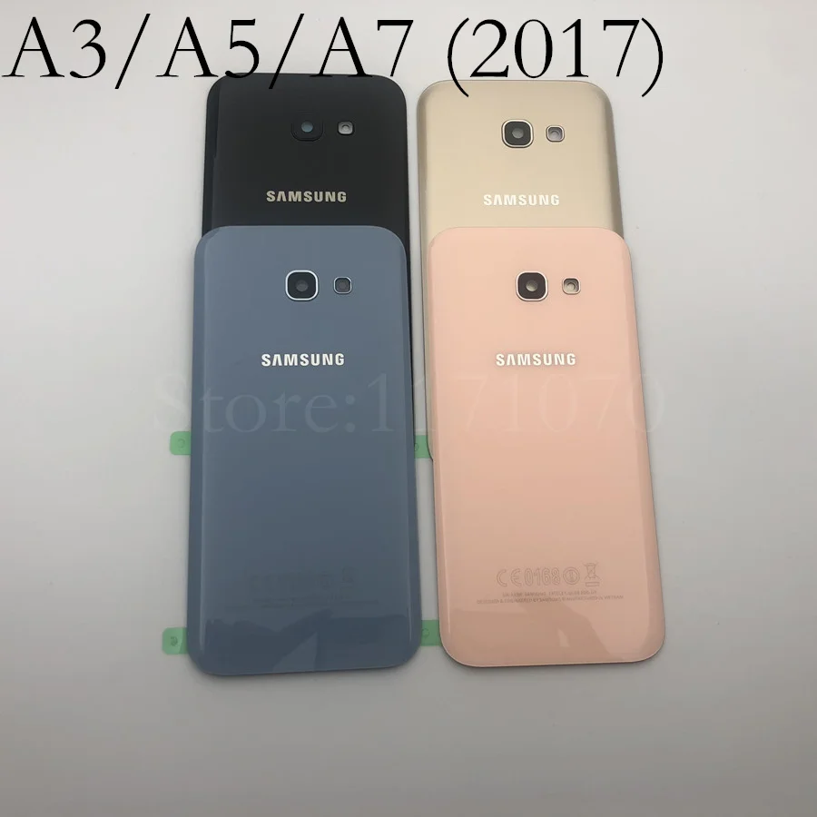 Заднее стекло + для камеры Samsung Galaxy A3/A5/A7 2017 A320 A520 A720 задняя крышка батарейного