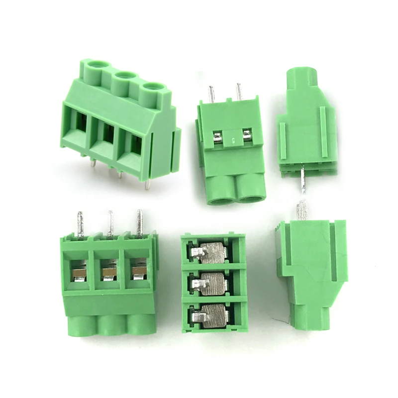 

Клеммная колодка PCB, 10 шт., KF635-6.35MM, KF7620-7.62MM, KF950-9.5MM, 2P, 3P, винтового типа, 30A, может быть сращена