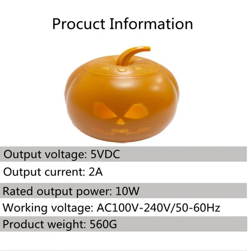 Игрушка Тыква для хеллоуина звуковая активация с Built in динамиком светодиодный