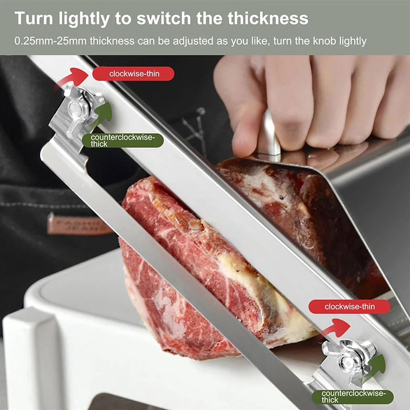 

Kitchen Tools Meat Slicing Machine Alloy+Stainless Steel Household Manual Thickness Adjustable Meat and Vegetables Slicer Gadget