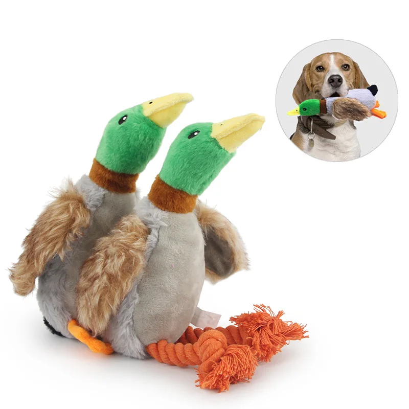 

Cute Plush Duck Dogs Squeak Stuffed Toys Funny Pet Play Intereactive Chew Toy for Small Medium Dog Pets Supplies Accessories