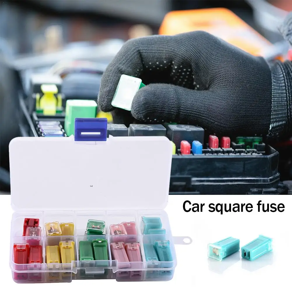 

20PCS DC 12-32V Car Fuses 20A/30A/40A/50A/60A Amp With Box Clip Assortment Auto Blade Type Fuse Set Truck