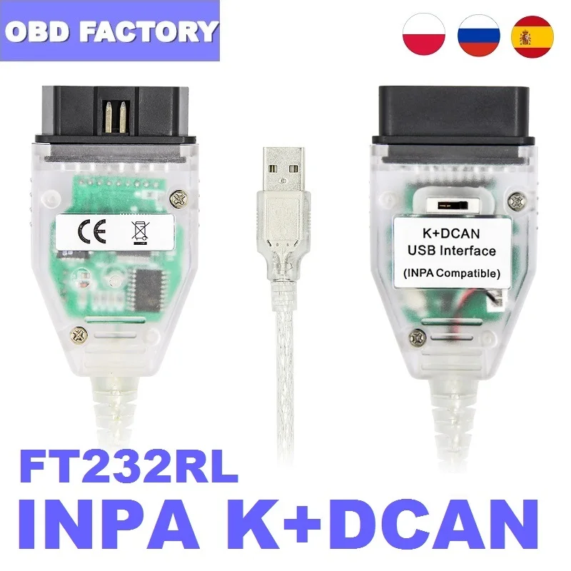 10 шт./лот INPA K + DCAN FTDI FT232RL для BMW DIS SSS NCS Диагностический кабель автомобилей серии