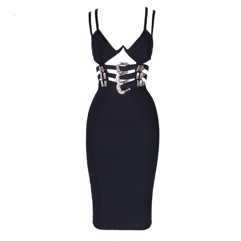 

Women's strap cut out belt dress