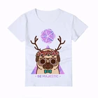 Забавная детская футболка с изображением рождественского оленя и собаки красивые топы для малышей с короткими рукавами, хипстерская футболка для мальчиков и девочек футболка, Y6-21
