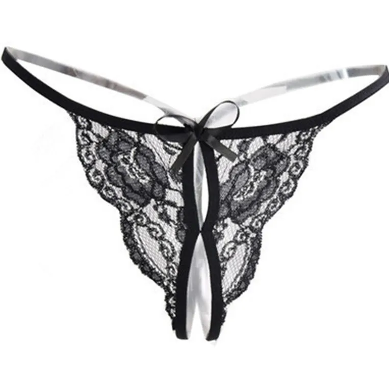 

Thong Ladies Sexy Open File Thong Lace Underwear Comfortable Transparent G String Wave Point Temptation Thin Belt Exotic