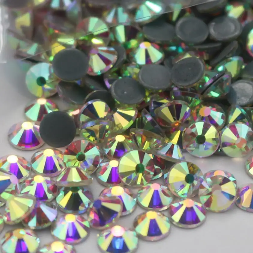 

All Sizes AAAAA Quality Strass Flatback Crystal AB HotFix Rhinestones Glass Iron On For Fabric garment Decorations
