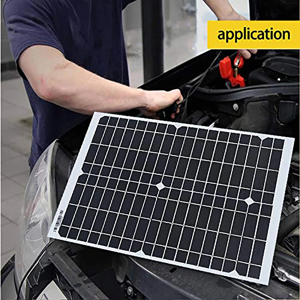 top 20w 18v solar panel kit cable 5v usb cigarette lighter alligator clip charge for phone car battery and other electronic free global shipping