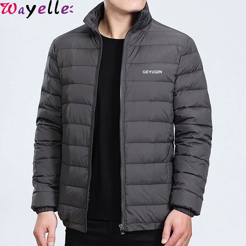 Белые куртки на утином пуху пальто мужские зимние плотные теплые хлопковые парки