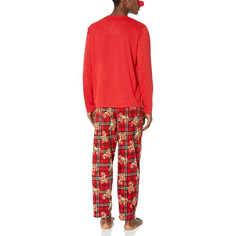 Одинаковые рождественские пижамы для всей семьи Мягкая футболка с длинными