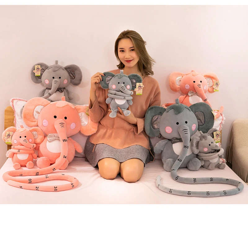 

2021 New Kawaii Genuine Long Nose Elephant Doll Plush Toys Cartoon Software Measuring Ruler Cute soft toy Pillow Genshin Impack