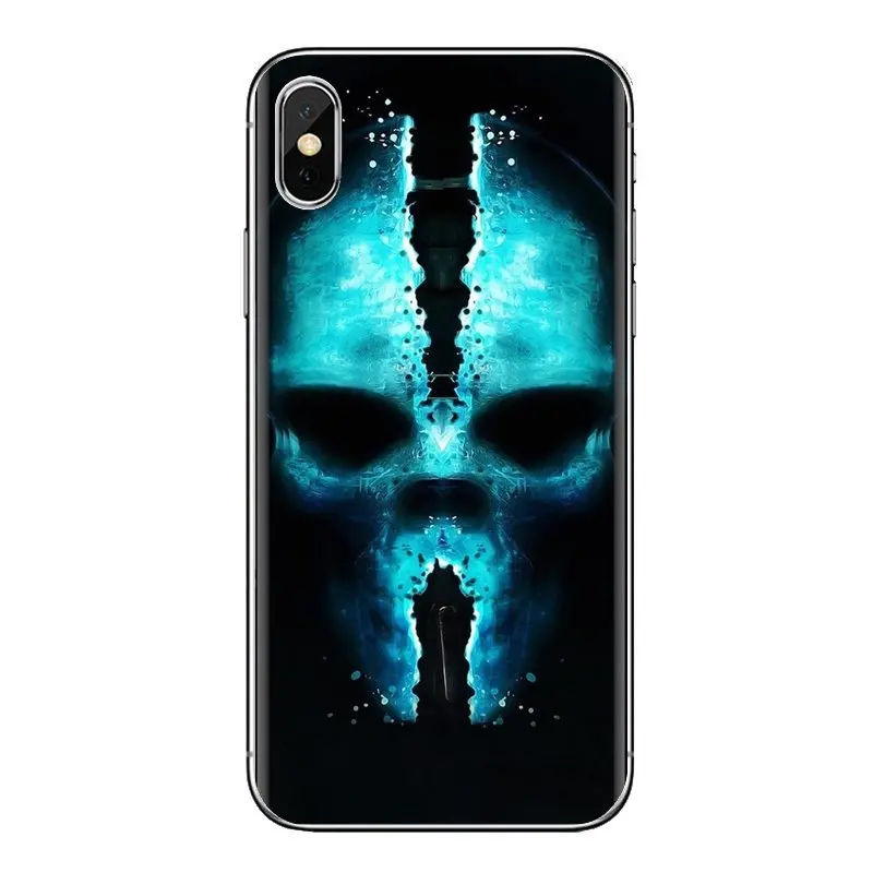 Soft Transparent Shell Covers For Huawei Honor 5A LYO-L21 Y6 II Compact Y5 2 Y5II Mate 10 Lite Nova 2i 9i Blue Skull Backgrounds |