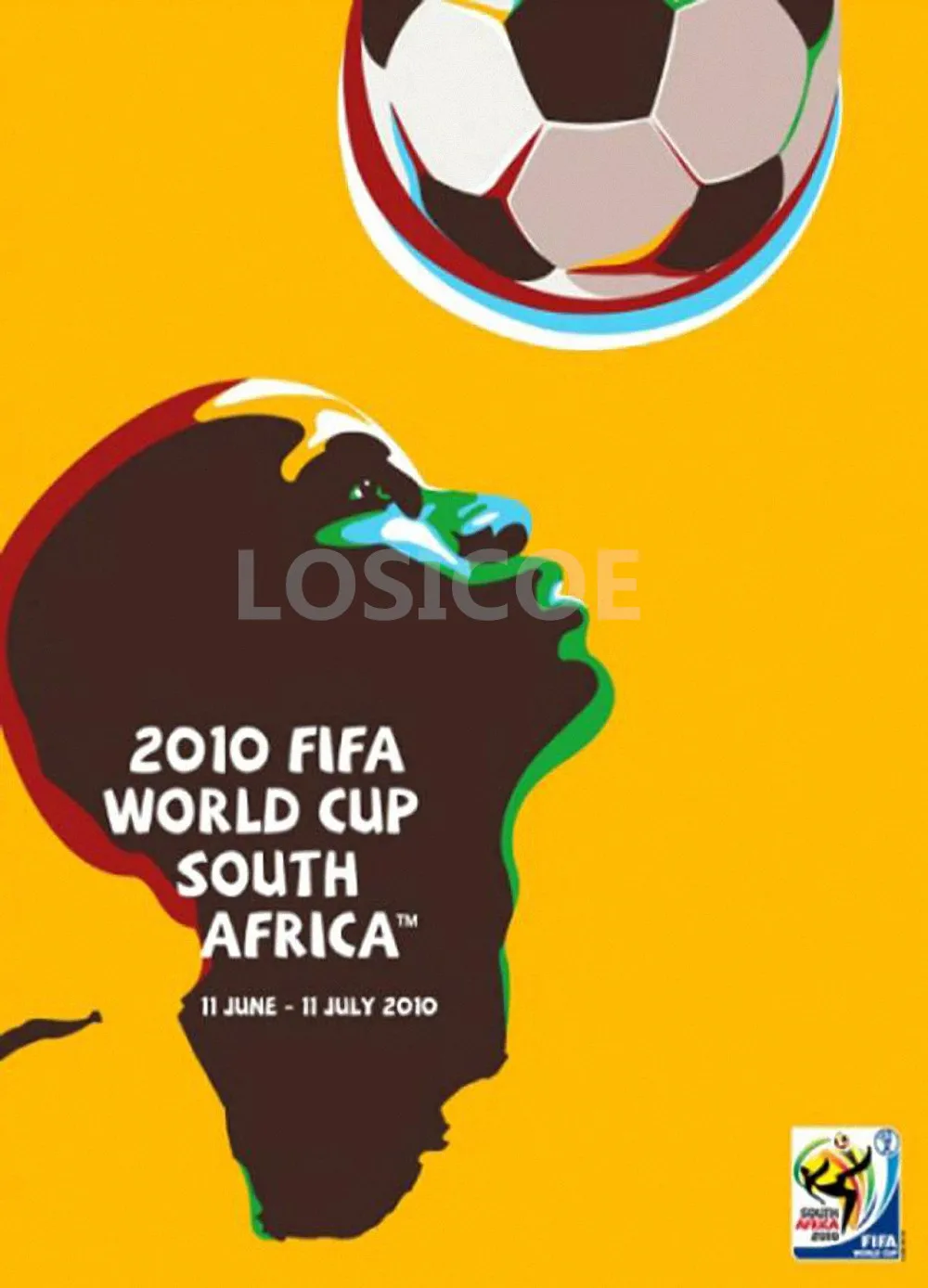 Все предыдущие с логотипом Кубка мира талисман футбольный плакат 30X42 см ретро