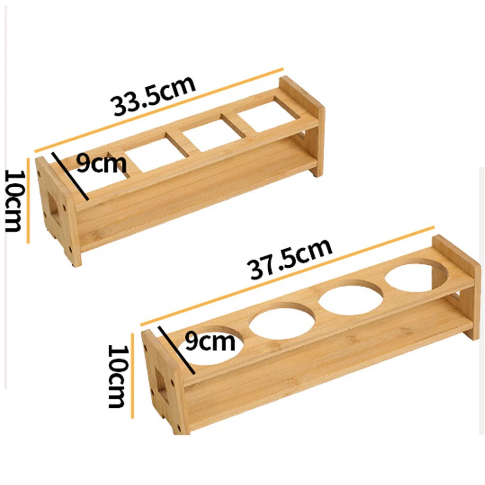 

Oil Vinegar Condiment Bottle Holder Wooden Liquor Dispenser Storage Rack with Wrench Non-slip Pads Screw Kitchen Accessory