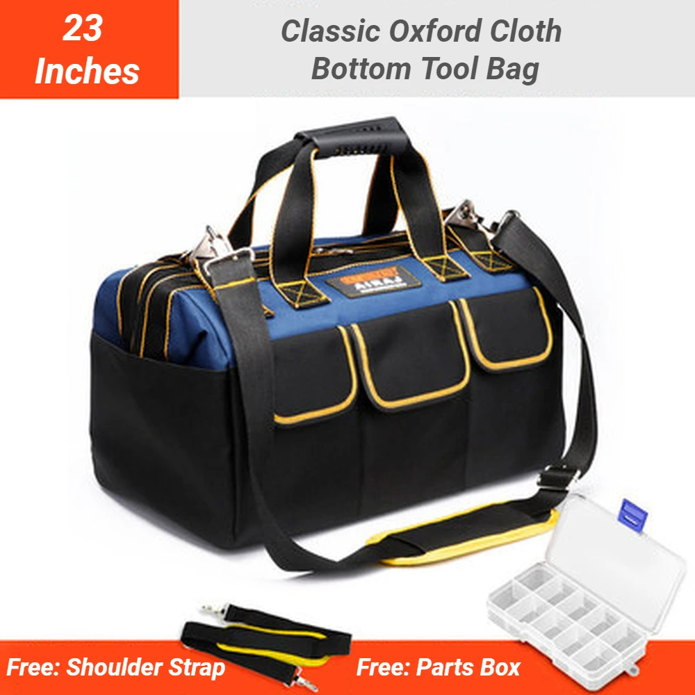 

Multi-Function Tool Bag Multi-pocket 14in/16in/18in/20in/23inches 1680D Oxford Waterproof Wear-Resistant Strong Storage Tool Kit