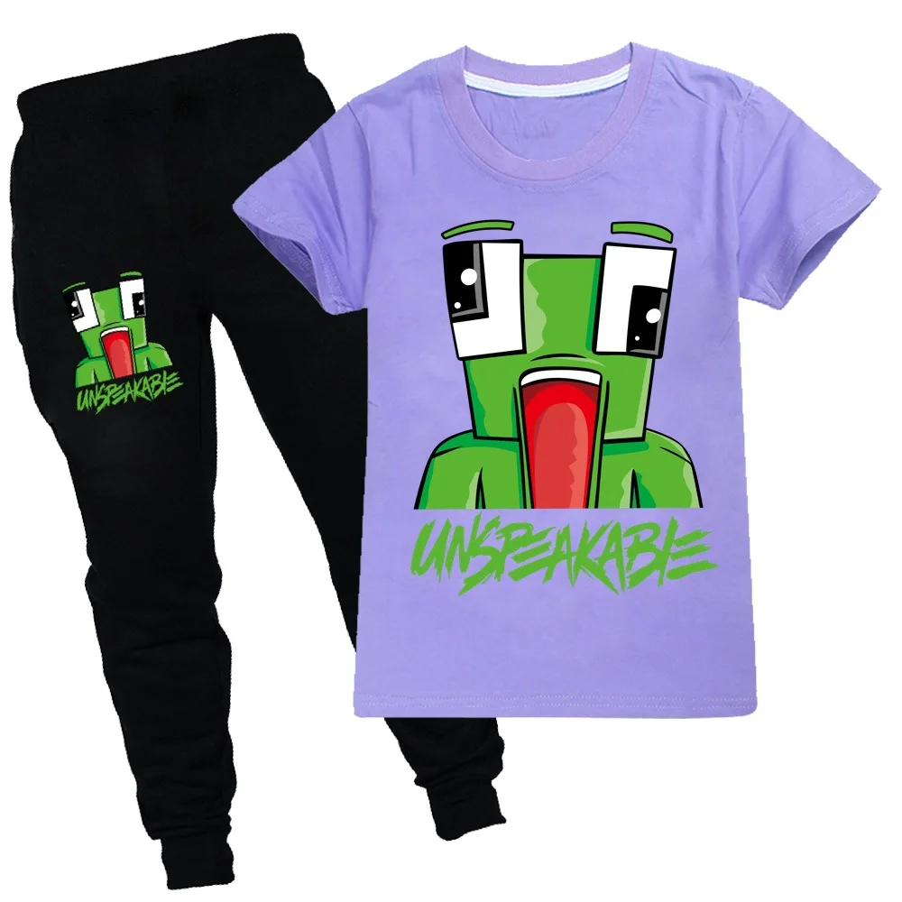 

Summer Baby Unspeakable Print T shirt for Boys Girls Funny Casual Sport Suit Clothes Short Sleeve T-shirt pants Clothing Sets