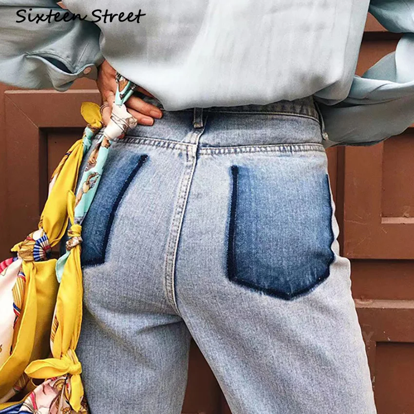 

Patchwork Jeans Women's High Waist Jeans Mom Vintage Clothes Korean Style Y2K Pants Aesthetic Wide Leg Trousers 2020 Female New