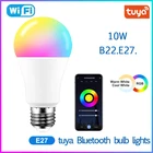 Bluetooth Tuya Smart Lampada Inteligente Wifi 10 Вт RGB + C + W 1000LM 85-265 в B22 E27 умный дом работа с Alexa Amazon Google Home