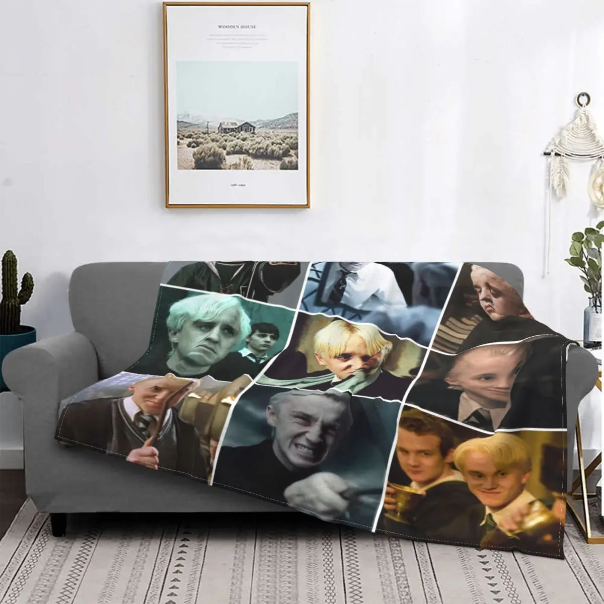 

Draco Malfoy-Manta de franela de Otoño/Invierno, manta ligera multifunción, edredón fino para sofá y dormitorio