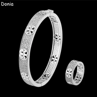 donia jewelry fashion cross micro inlaid aaa zircon bracelet set creative opening ladies bracelet set